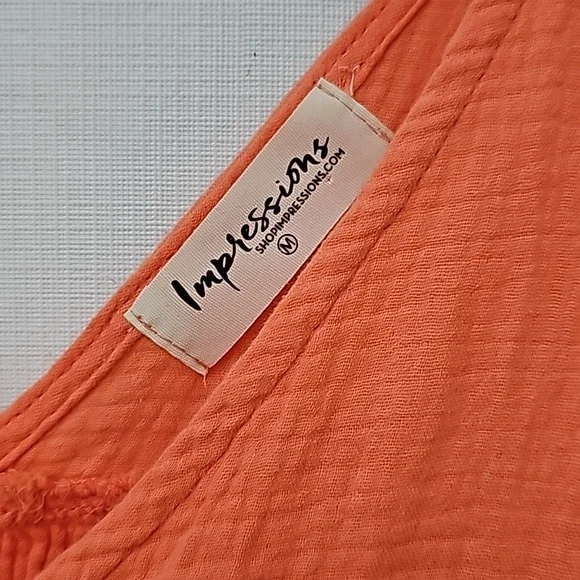 Melon Gauzy Top Oversized Medium - Picture 2 of 10